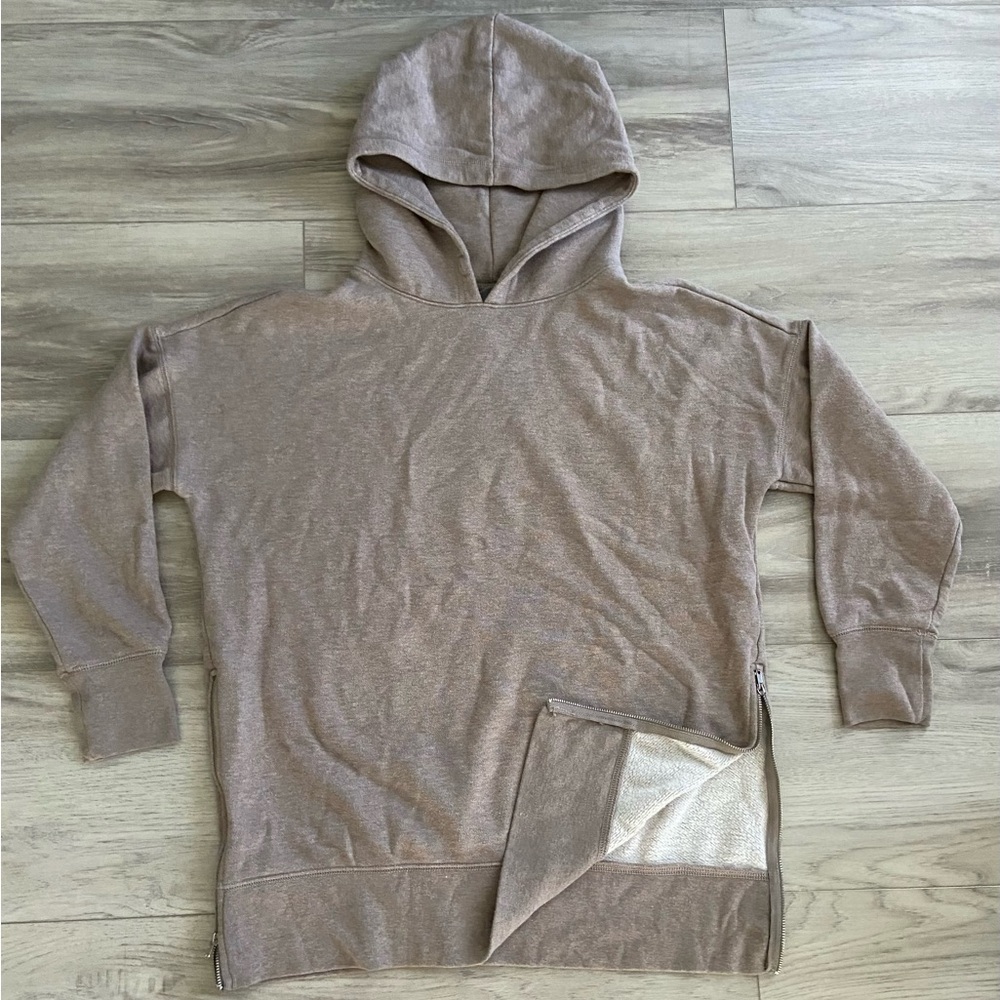 Aerie Cozy Tan Hoodie with Side Zippers